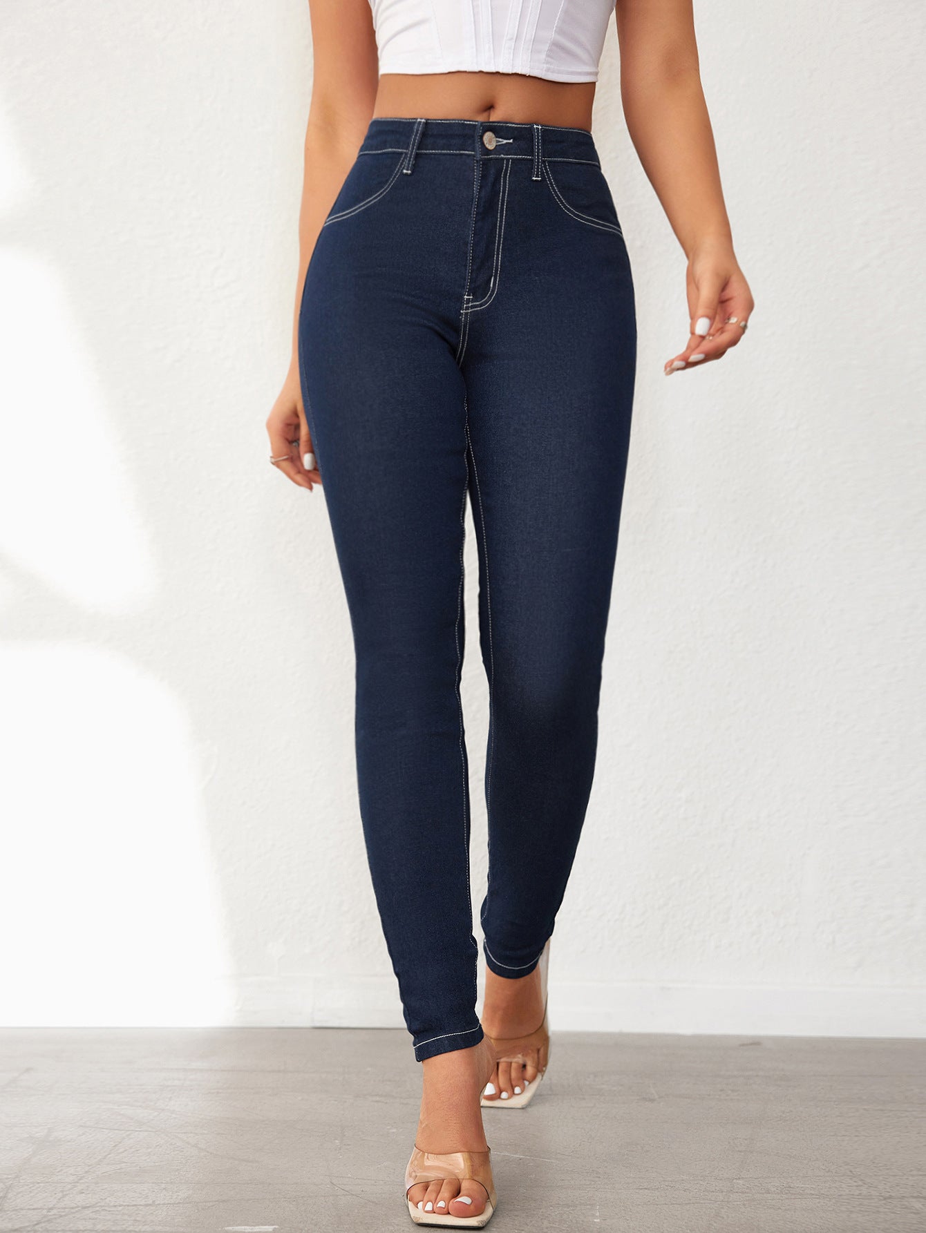 Women Vintage Stretch Denim Pants