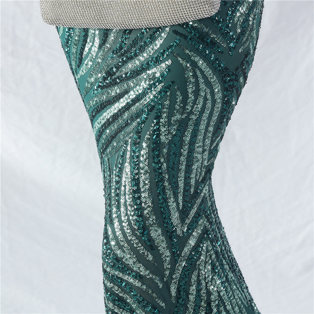 Women Off Shoulder Sequins Evening Dress 28