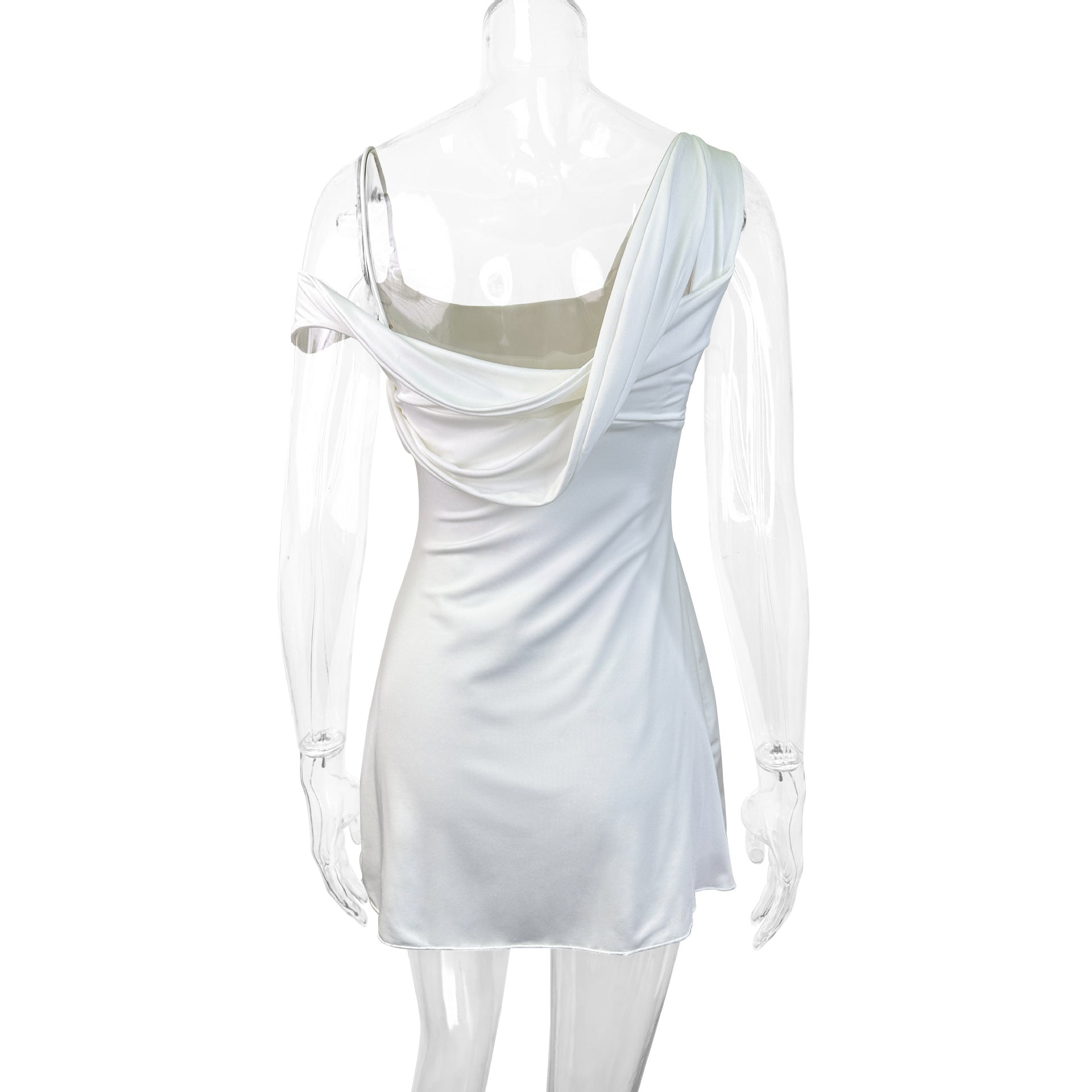 Slash Shoulder Strap Dress Sexy Sleeveless Mini Dress 8