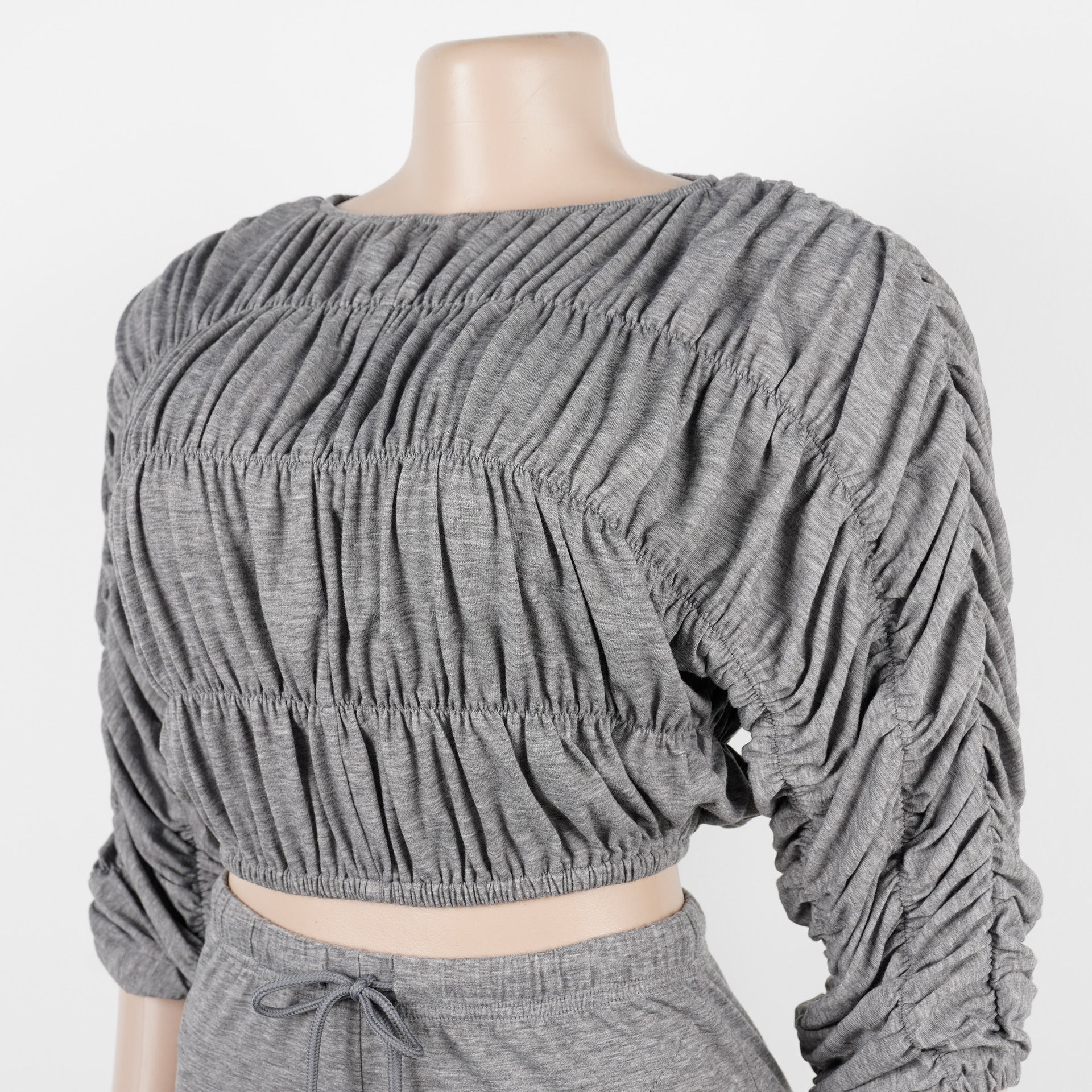 Women's Sexy Crop Top Slim-Fitting Flared Pants Two-Piece Set 14