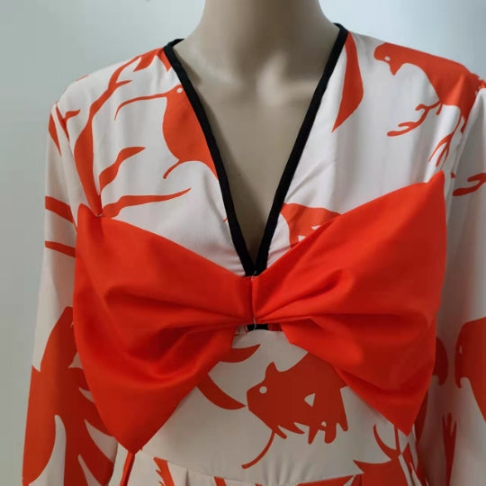 Women's Jumpsuit Dress Fashion Sexy Print Dress 4