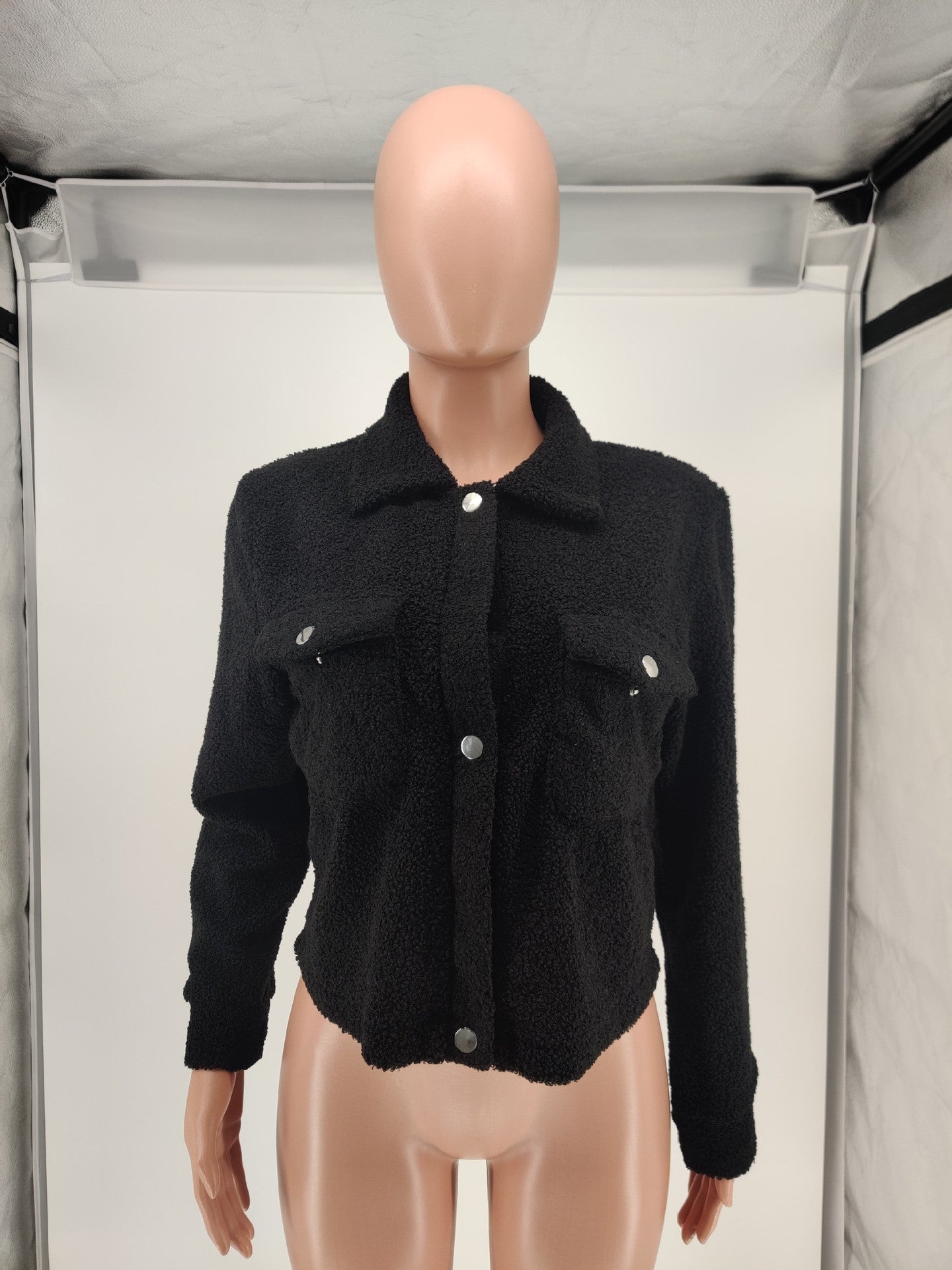 Women's Plush Solid Color Coat 9