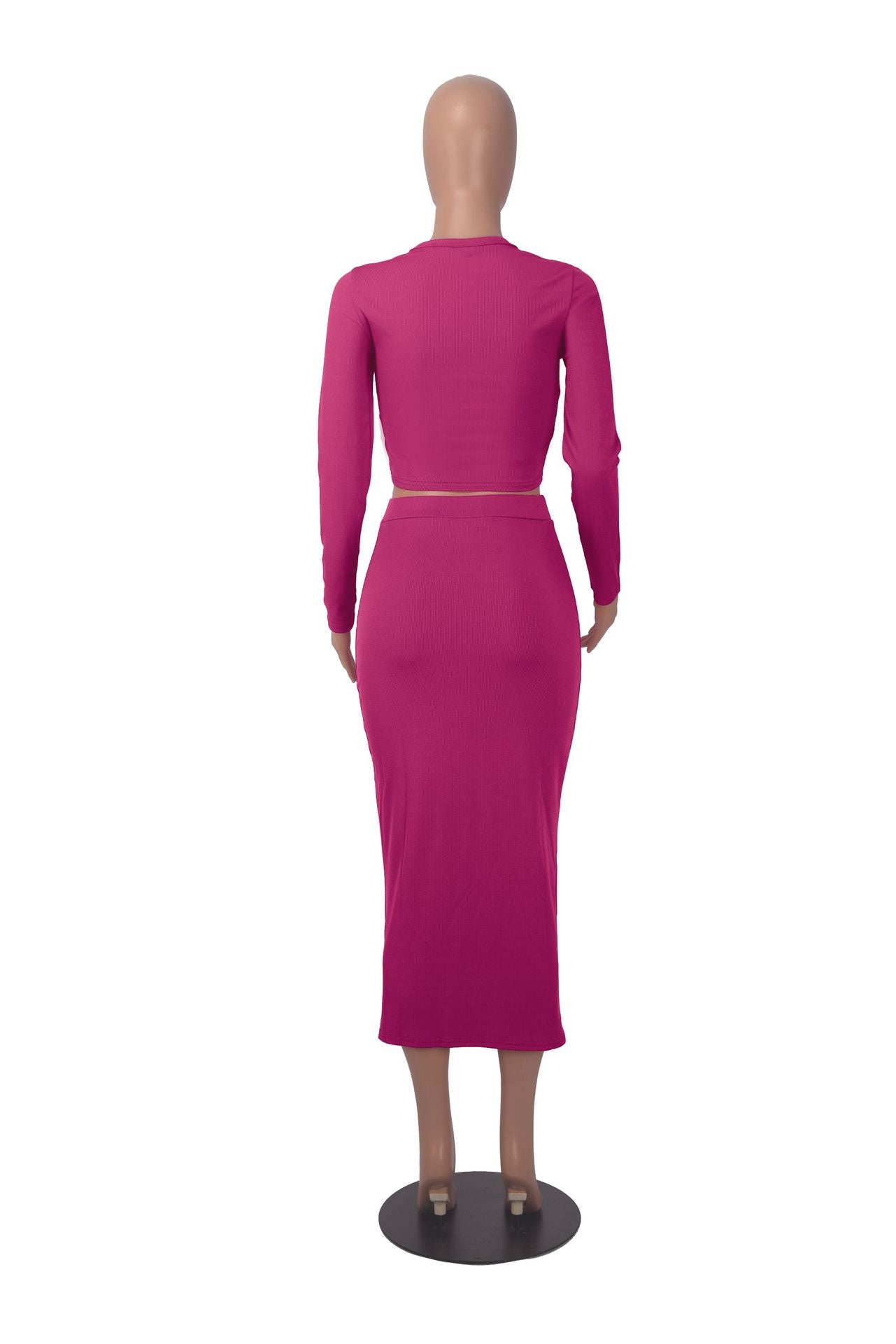 Women Long Sleeve Top and Bodycon Skirt Two Piece Set 25