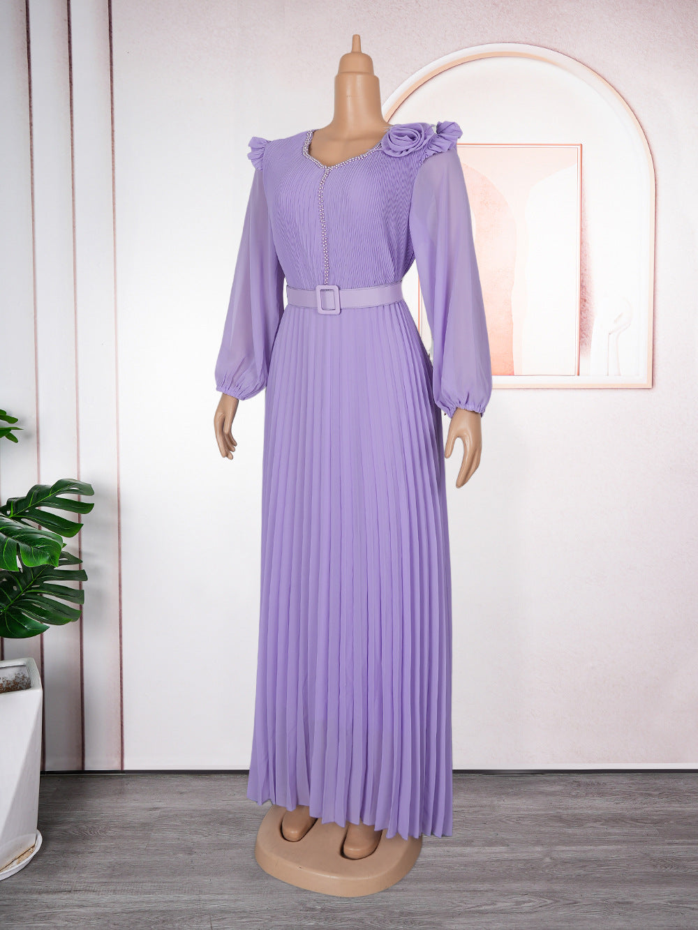 Plus Size Women Dubai Elegant Beaded African Dress 16