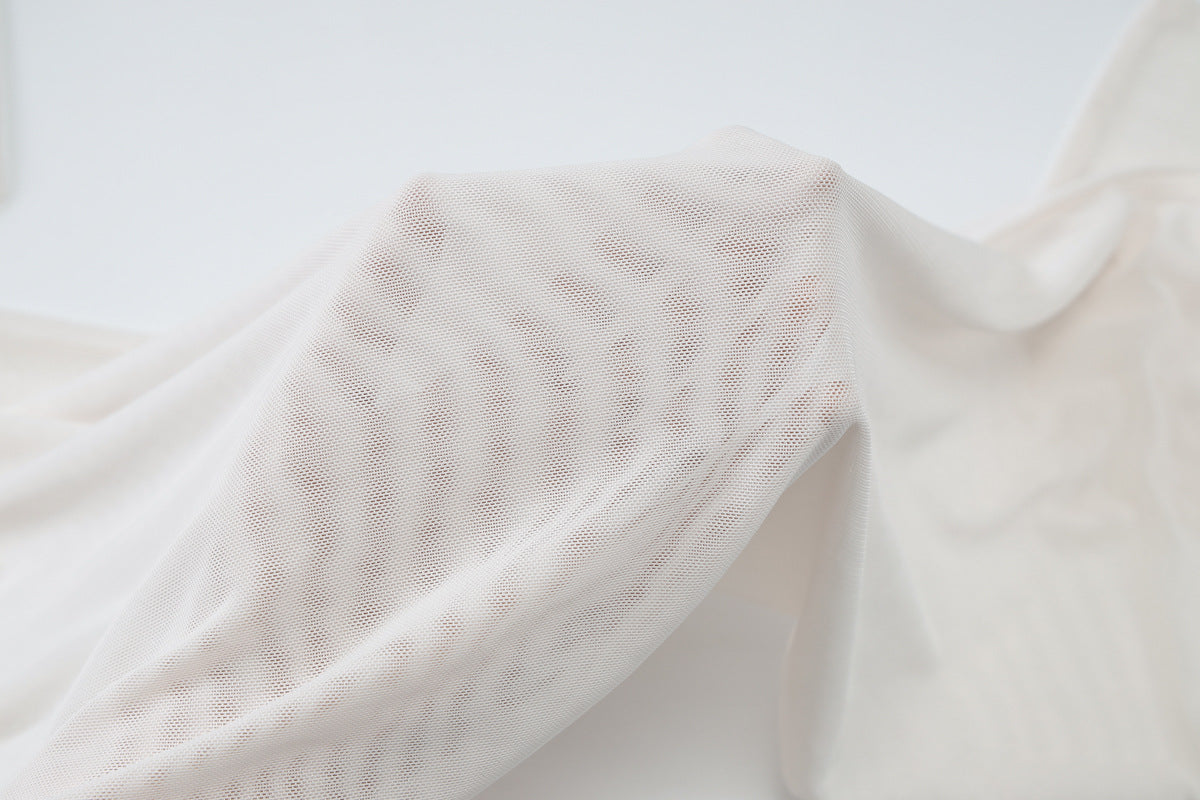 Summer Mesh Patchwork Ribbon Halter Neck Solid Color Bodycon Dress for Women 18