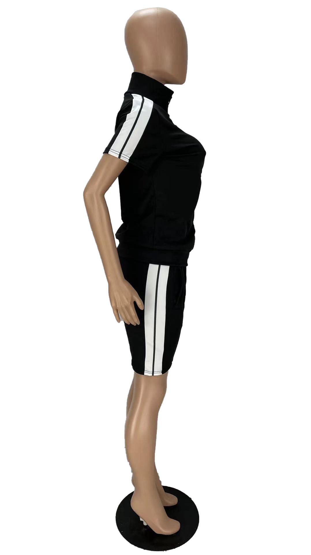 Women's Fashion Letter Embroidery Zipper Sports Two-Piece Shorts Set 12