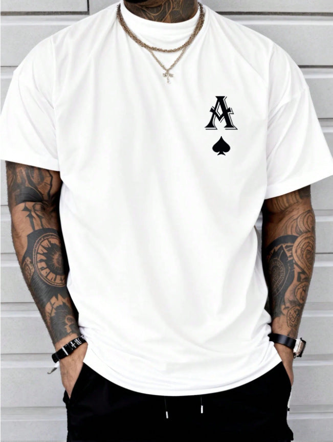 Summer Short Sleeve T-Shirt Letter A Trendy Casual Top 3