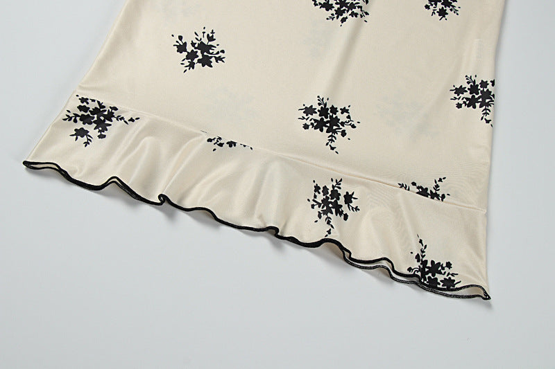 Women Summer French Bow V-Neck Suspender Bodycon Dress 12