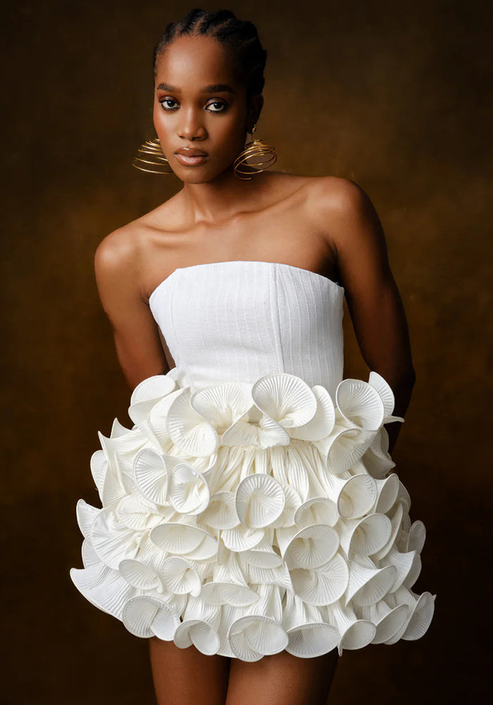 Luxury Sexy Strapless Lace Patchwork Mini Dress