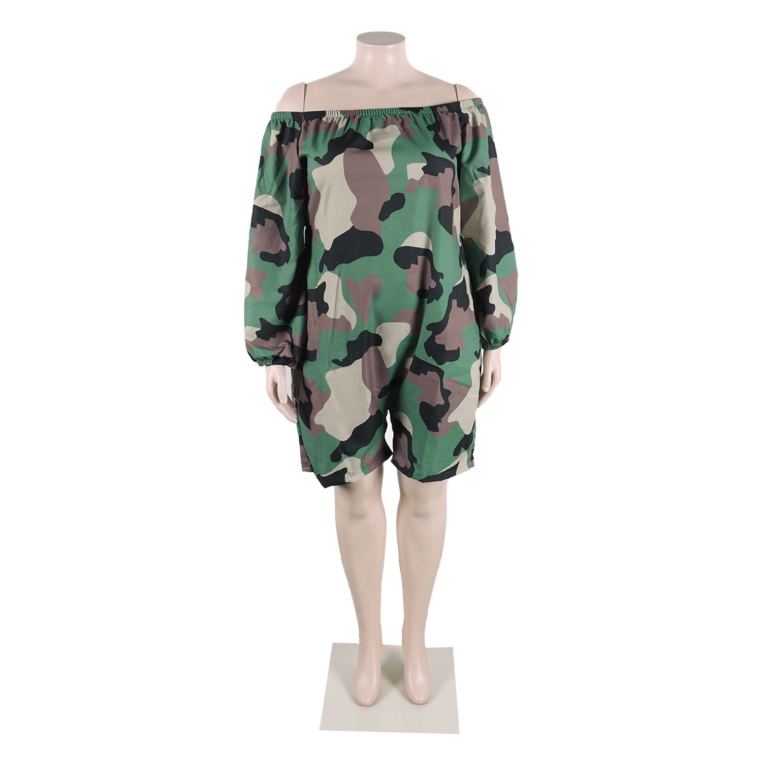 Sexy Casual Print Off Shoulder Plus Size Jumpsuit 24