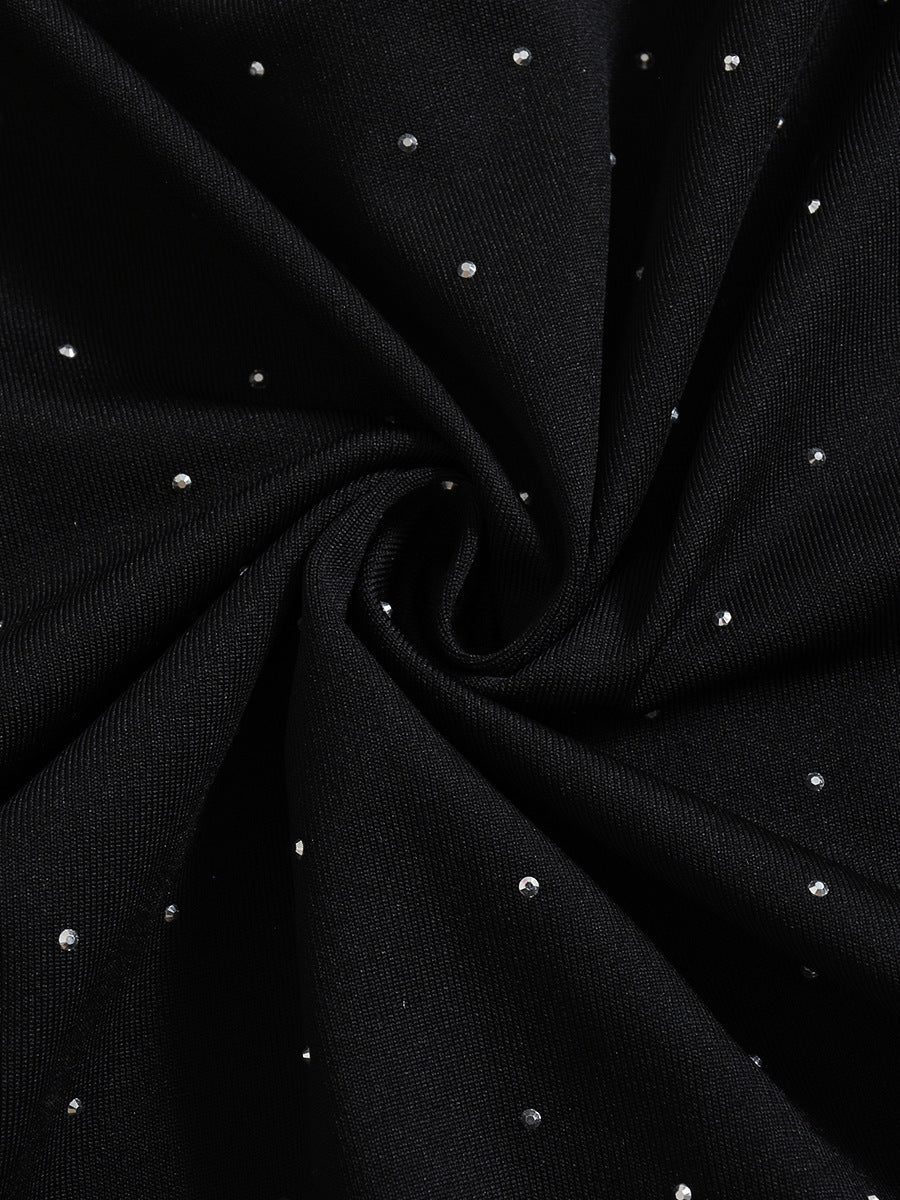 Spring and Summer Lace-Up Hollow V-Neck Puffy Short Dress for Women 11