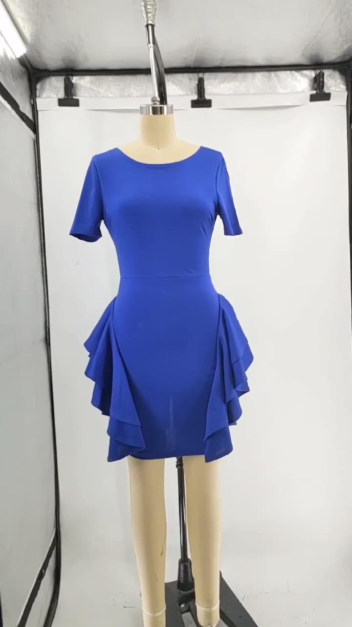 Round Neck Elegant Slim Women's Chic Fashion Dress 6