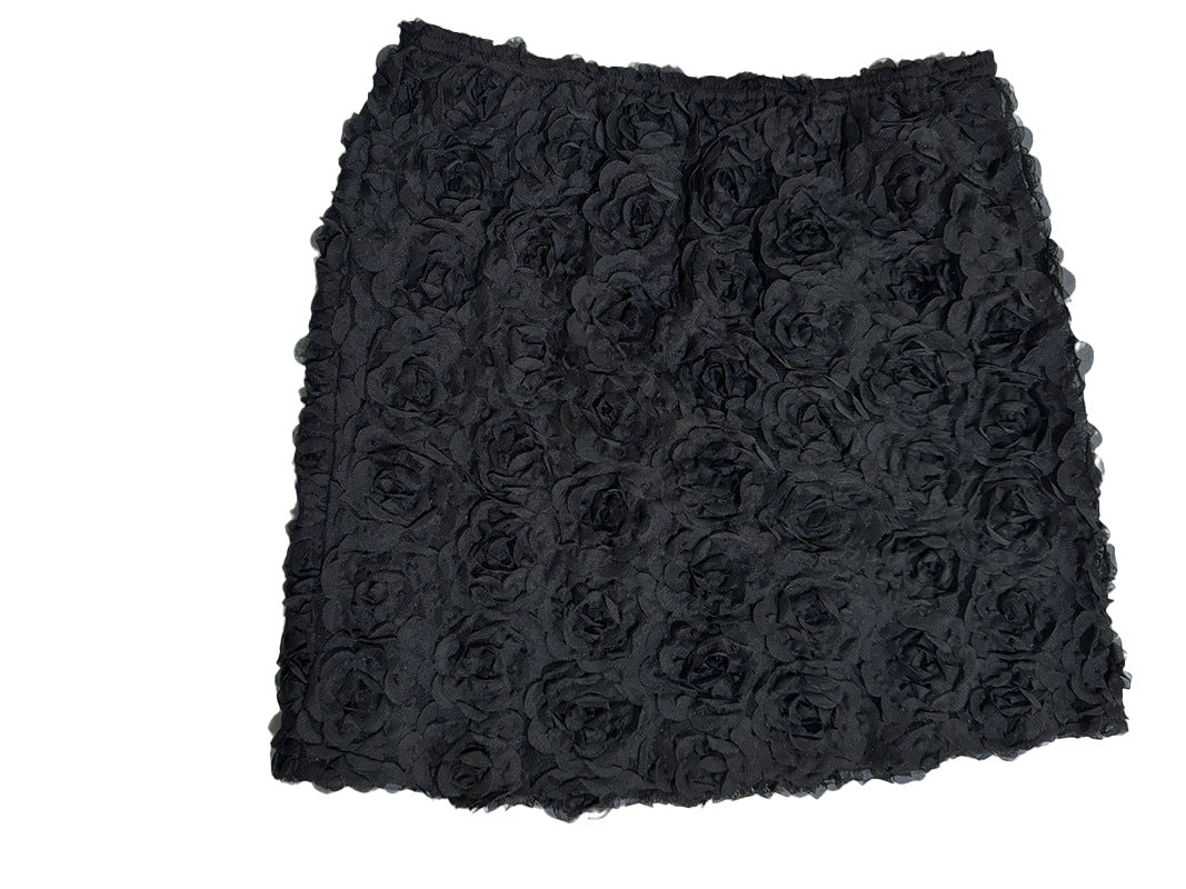 Women's spring solid color flower sexy bodycon skirt 10