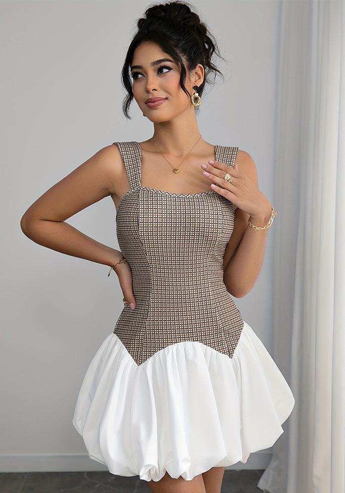 Girls' Colorblock French Houndstooth Dress