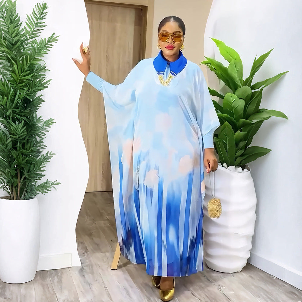 Print Robe Africa Plus Size Two-Piece Women's Dress 3