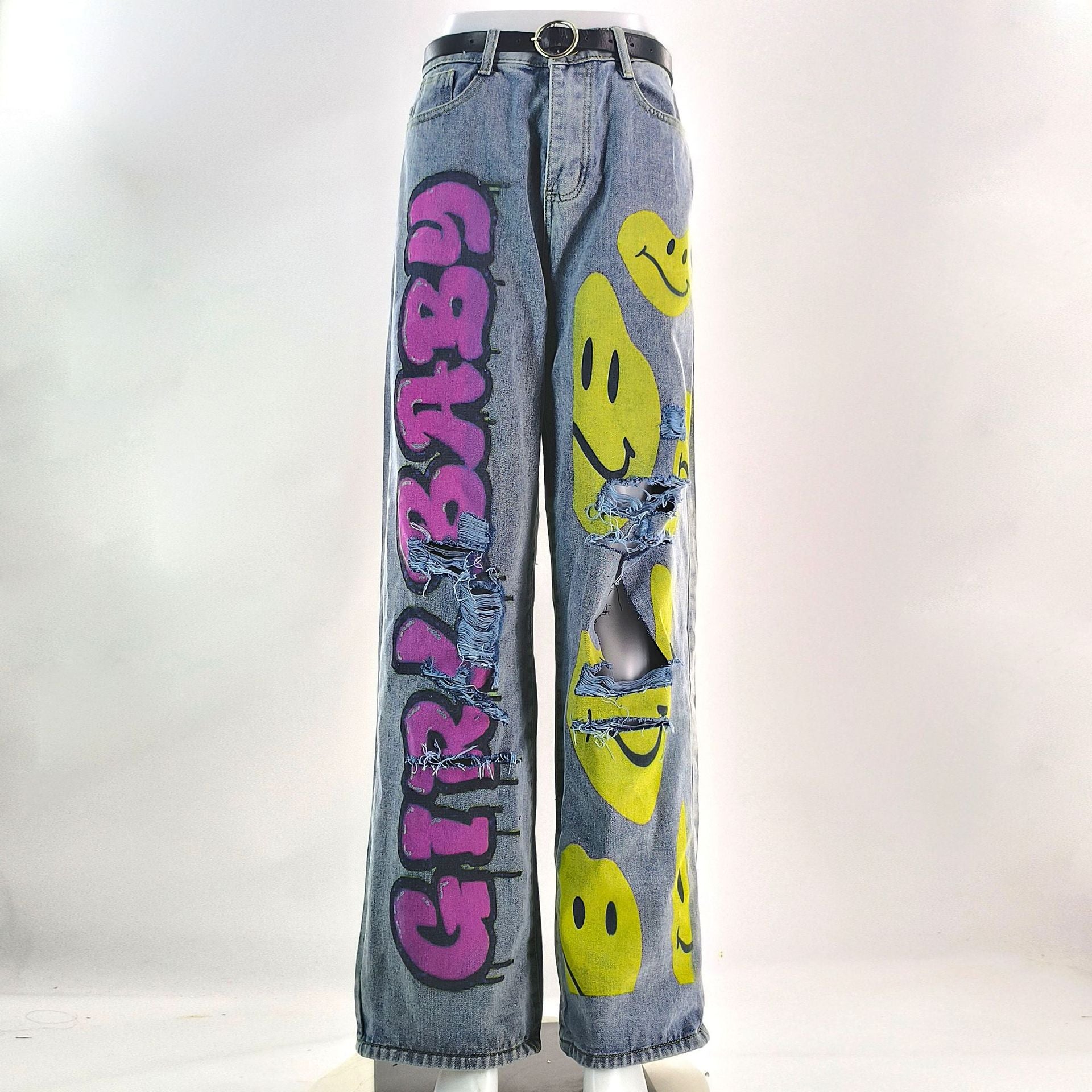 Women washed denim cargo Pants 15