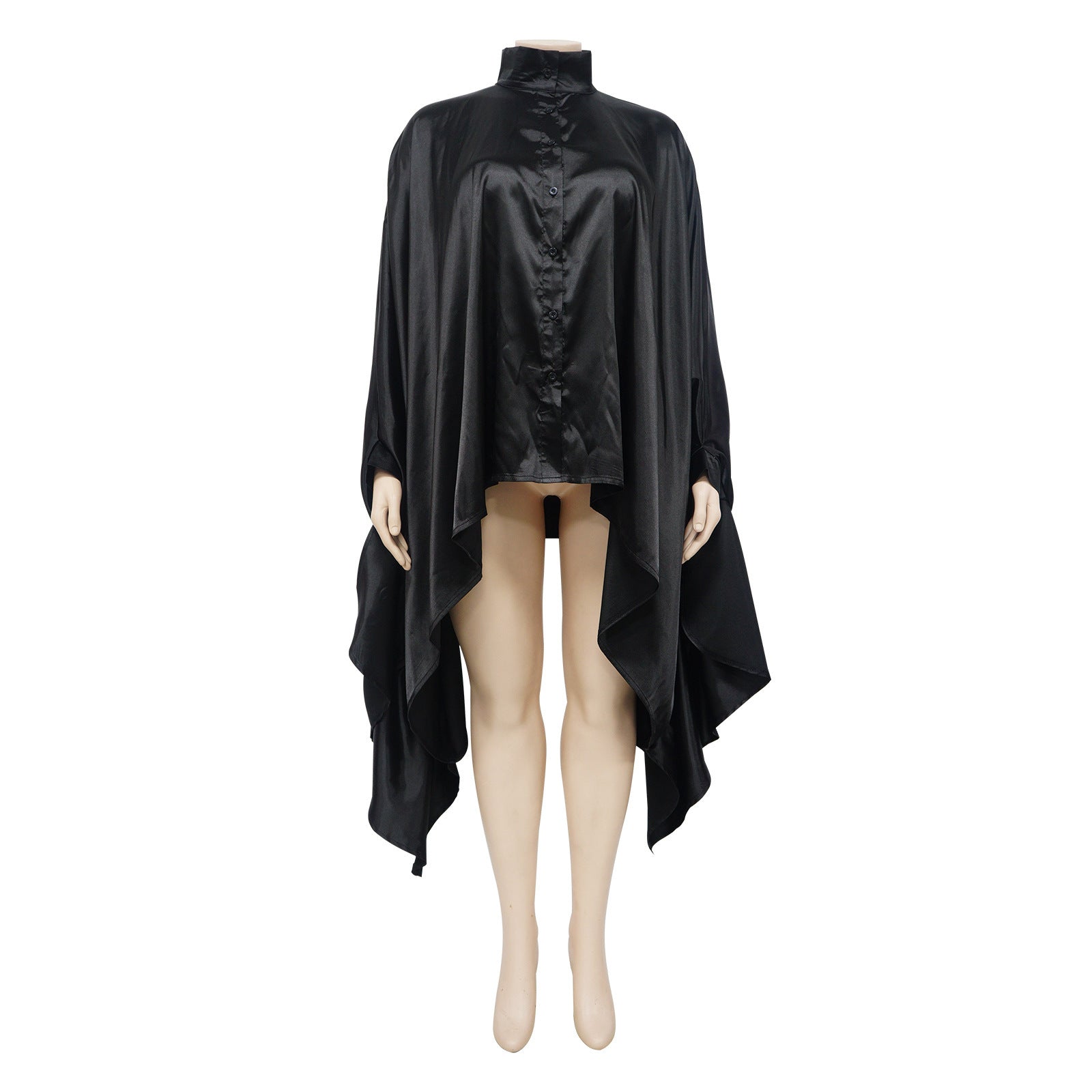 Women 's Autumn Pleated Long Solid Color Shawl Shirt 20