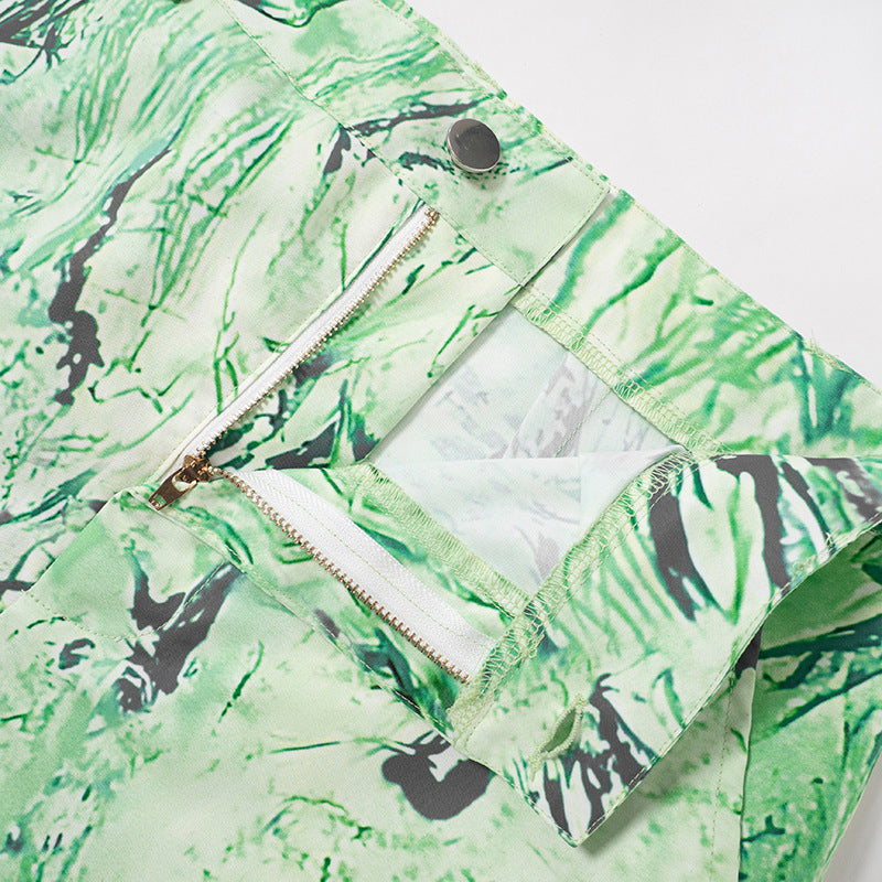 Women's Autumn And Winter Fashion Street Print Multi-Pocket Cargo Pants Casual Trousers 14