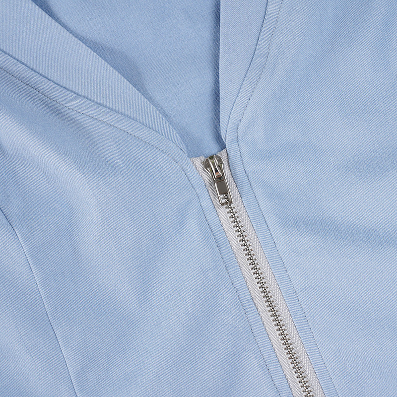 Women Casual Knitting V-Neck Long-Sleeved Zippered Hoodies and Sweatpants Two-Piece Set 17