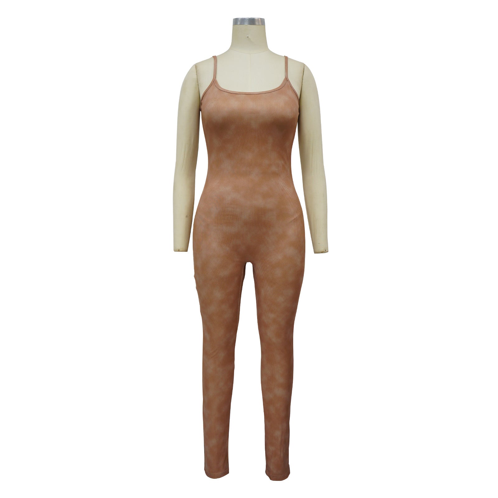 Women's Straps U Neck Sexy Tight Fitting Jumpsuit Long Sleeve Coat Two Piece Set 19