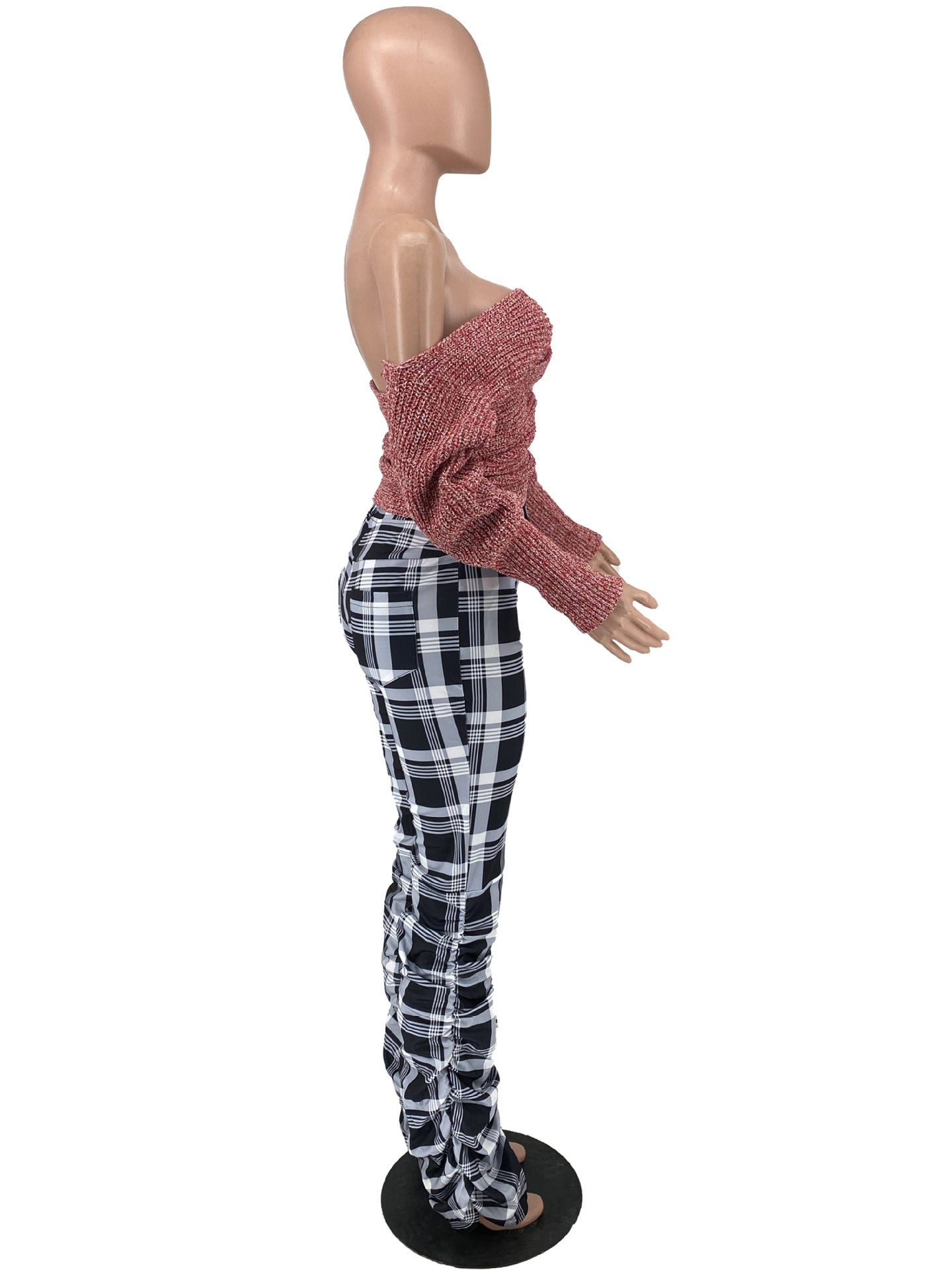 Women Backless Off Shoulder Long Sleeve Sweater 13