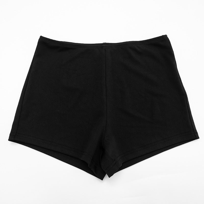 Women's Autumn Winter Round Neck Buttons Slim Waist Long Sleeve Top Shorts Set 22