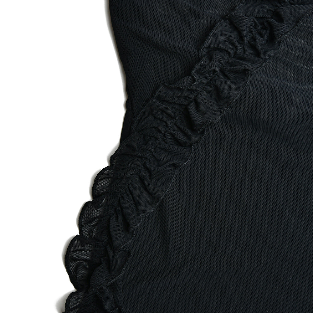 Summer V-neck Sexy Backless Ruffle Strap Dress 13