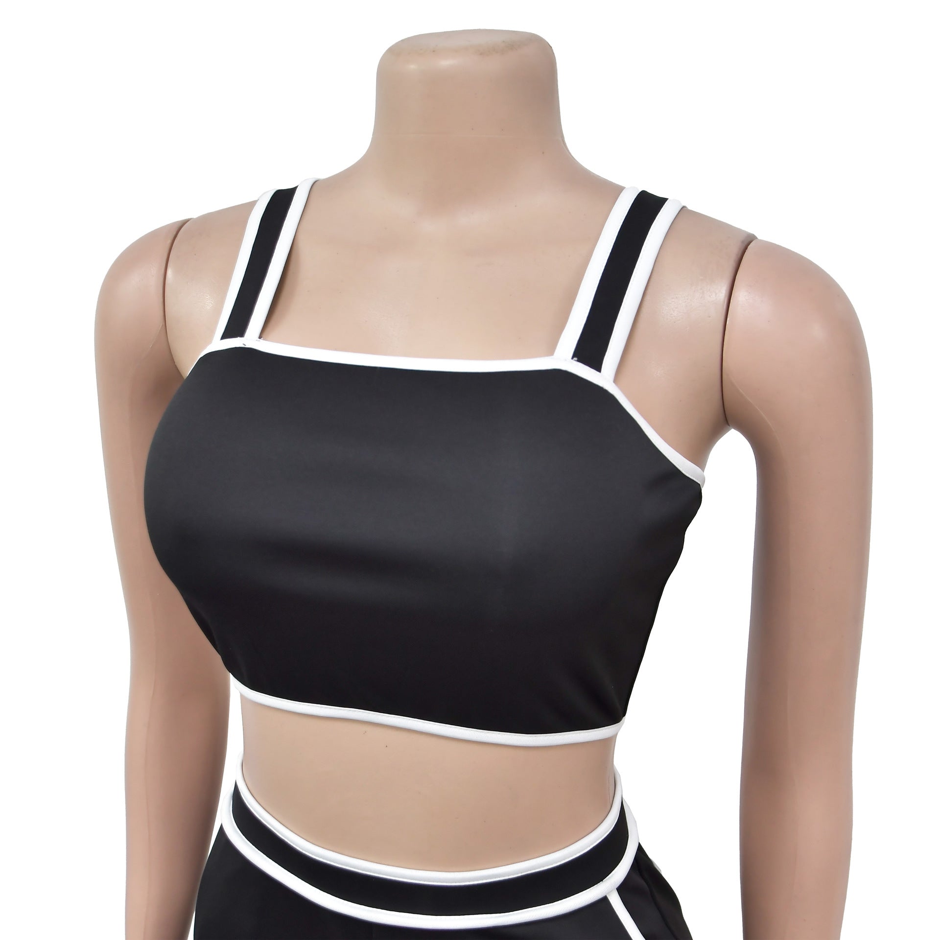 Women Solid Strapless Top Shorts Two-Piece Set 13