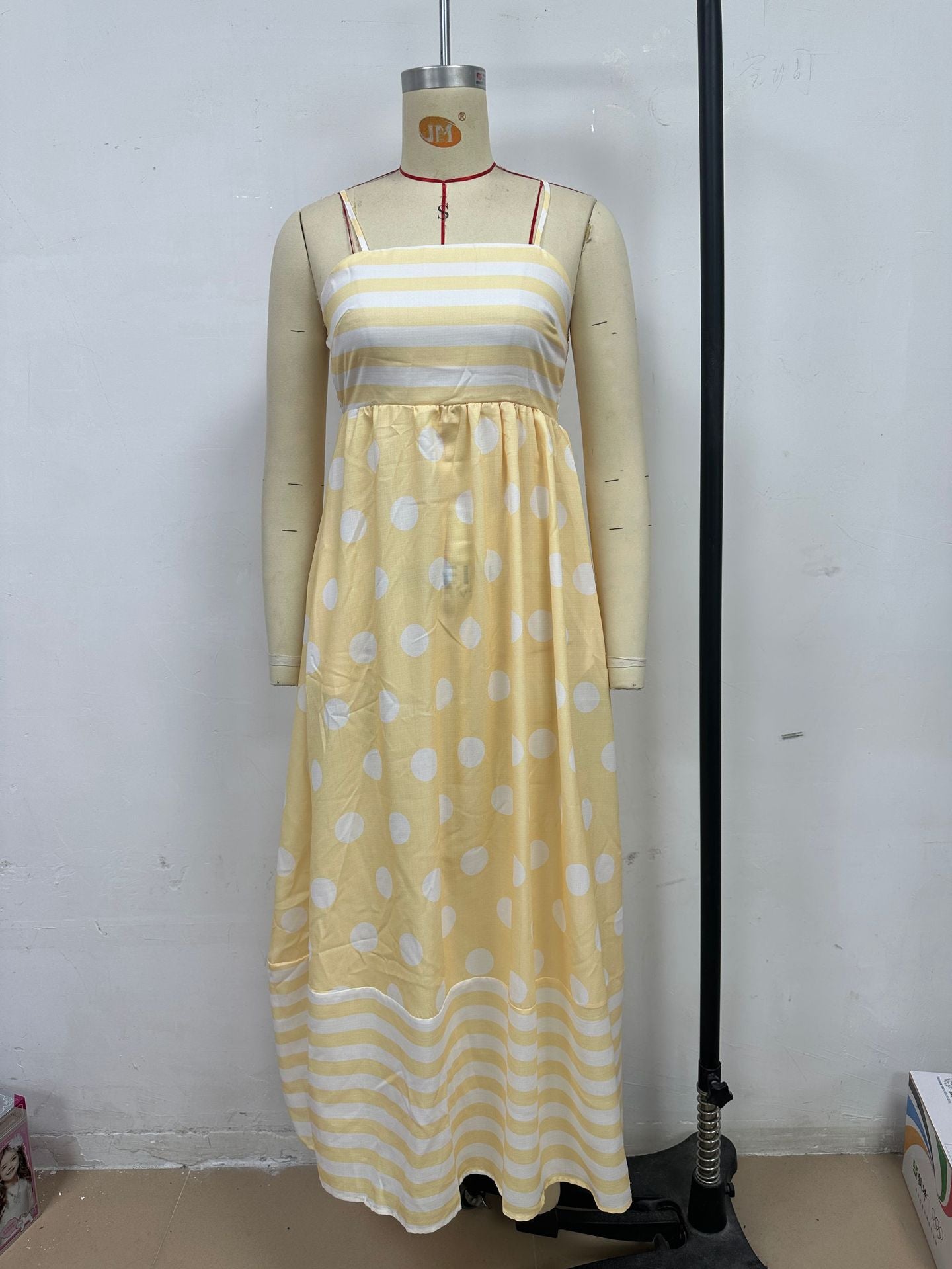 Summer Fashion Print Low Back Strap Sexy High Waist Long Dress 5