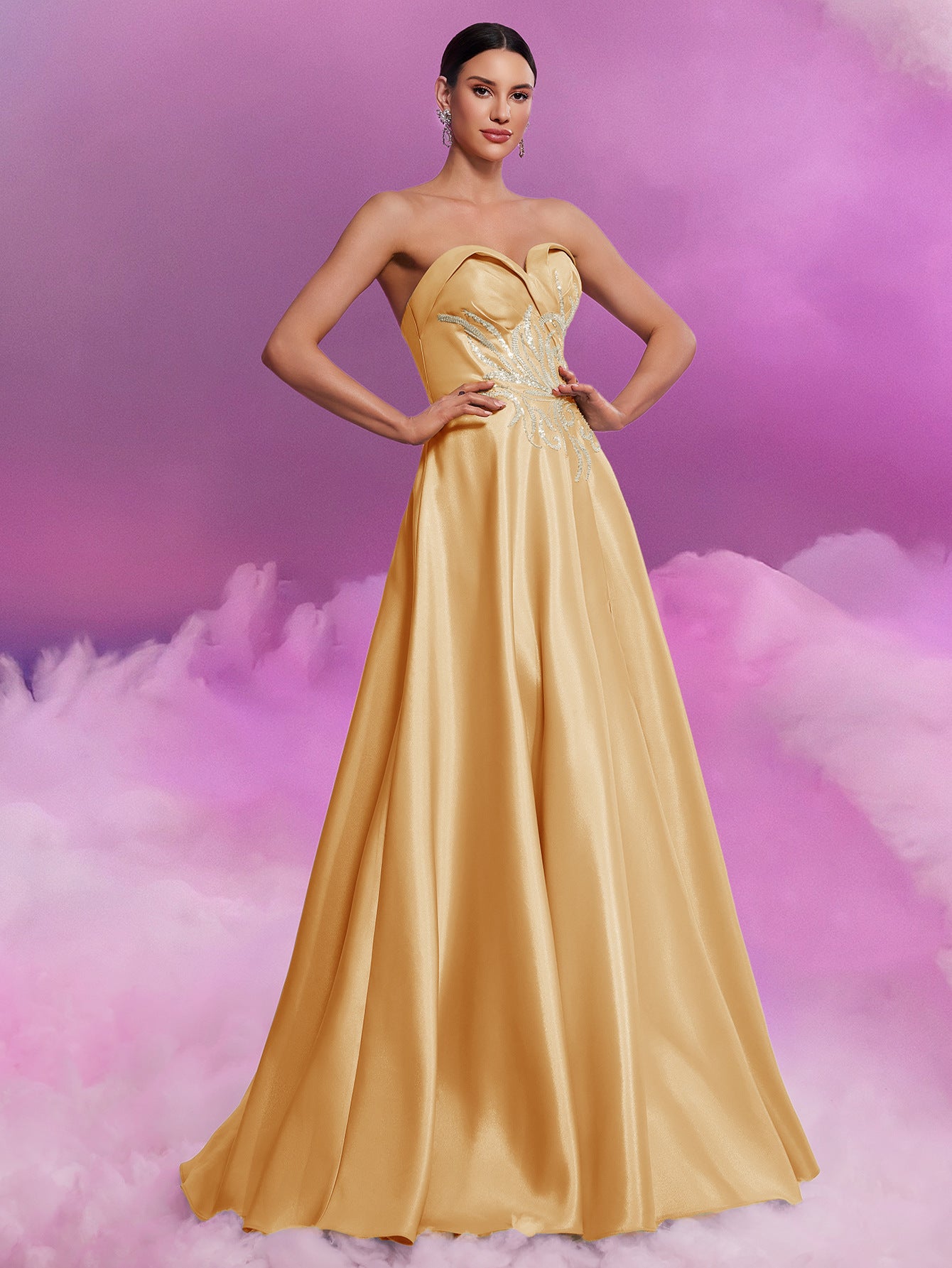 Women's Elegant Sexy Strapless Formal Bridesmaid Cocktail Evening Dress 6