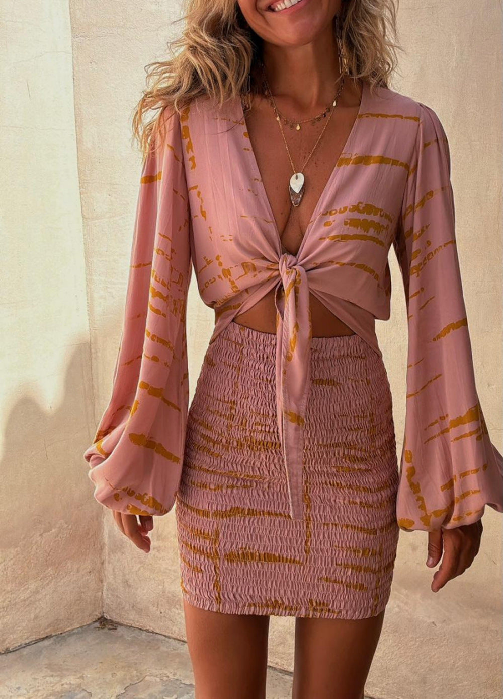 Women Top + Skirt Two Piece Set 3