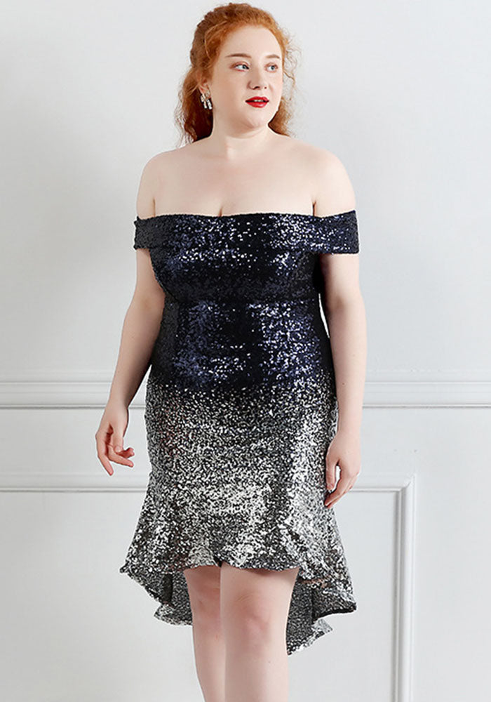 Plus Size Women Sequin Formal Party Mermaid Dress