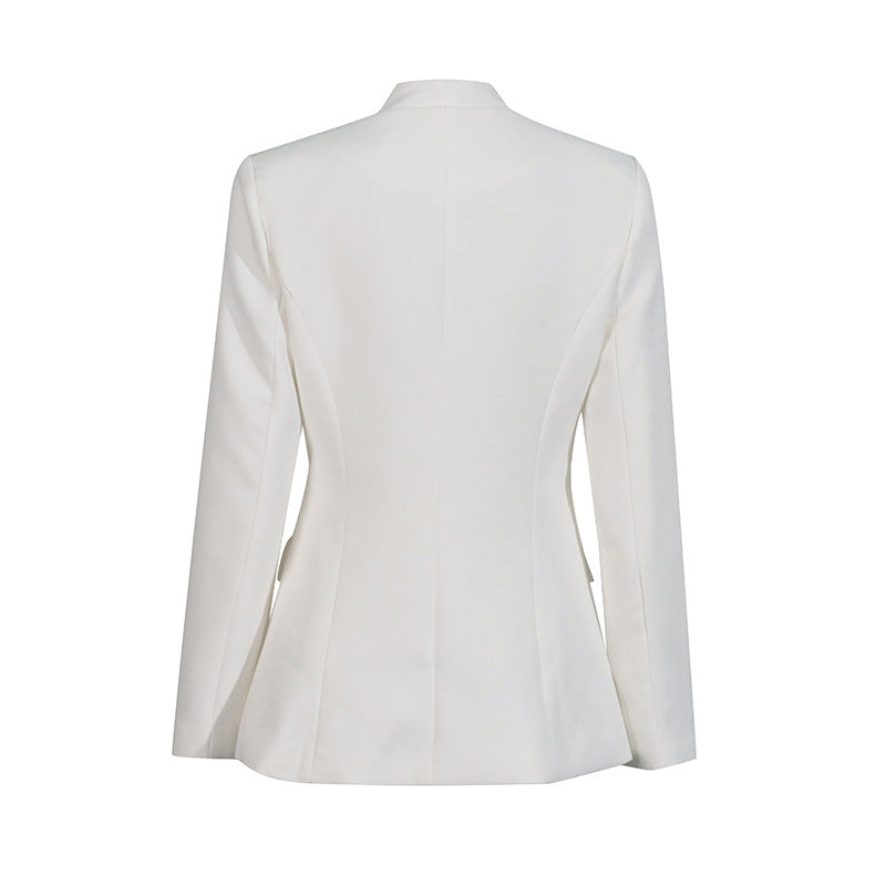 Women British style v-neck beaded Beaded Blazer 10