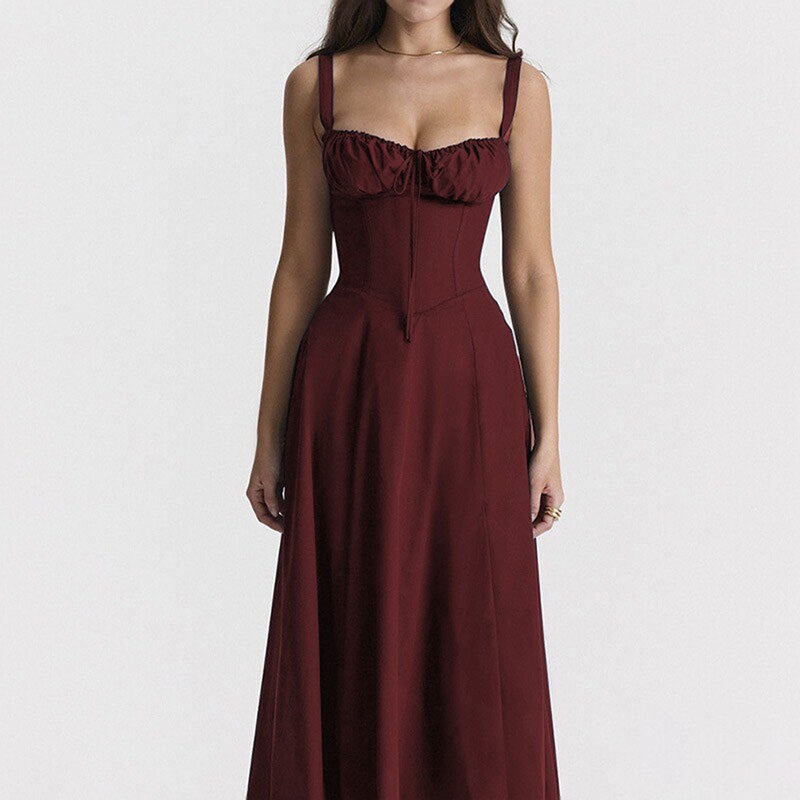 Women French summer elegant Strap Dress 11