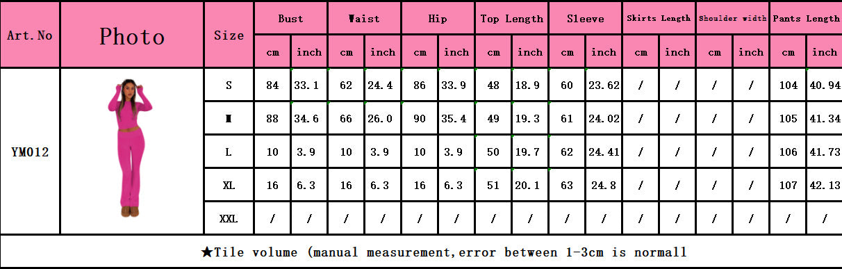 Women's Fashion Casual Solid Sim Long Sleeve Two-Piece Pants Set 12