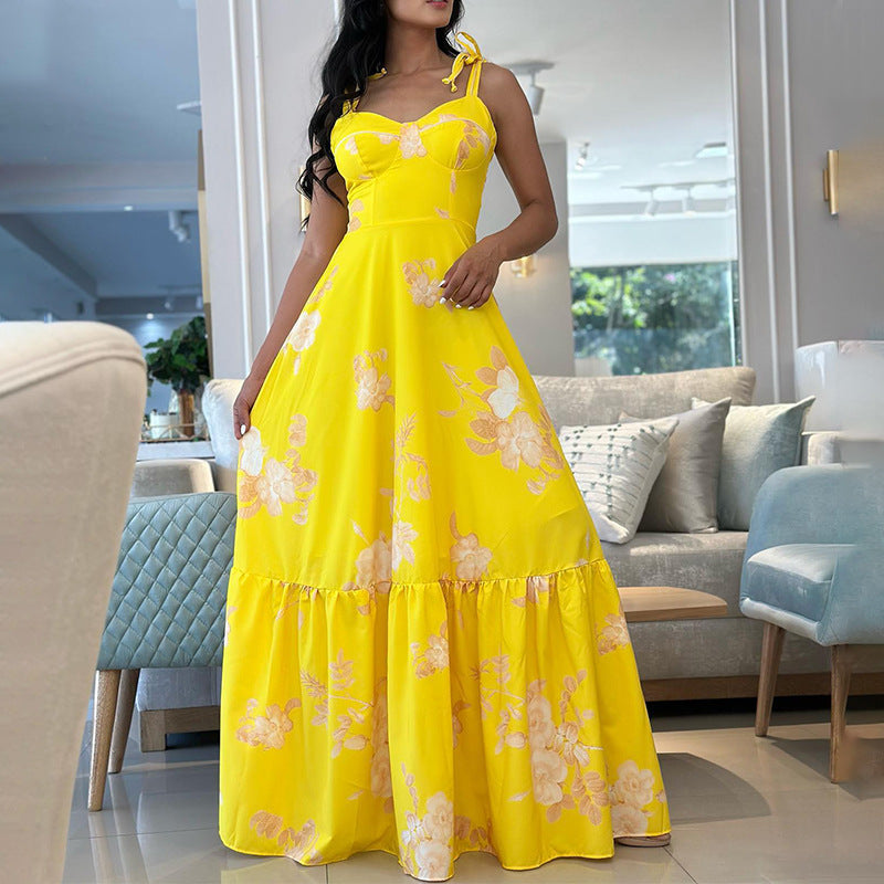 Women's Summer Print Strap Maxi Dress 3