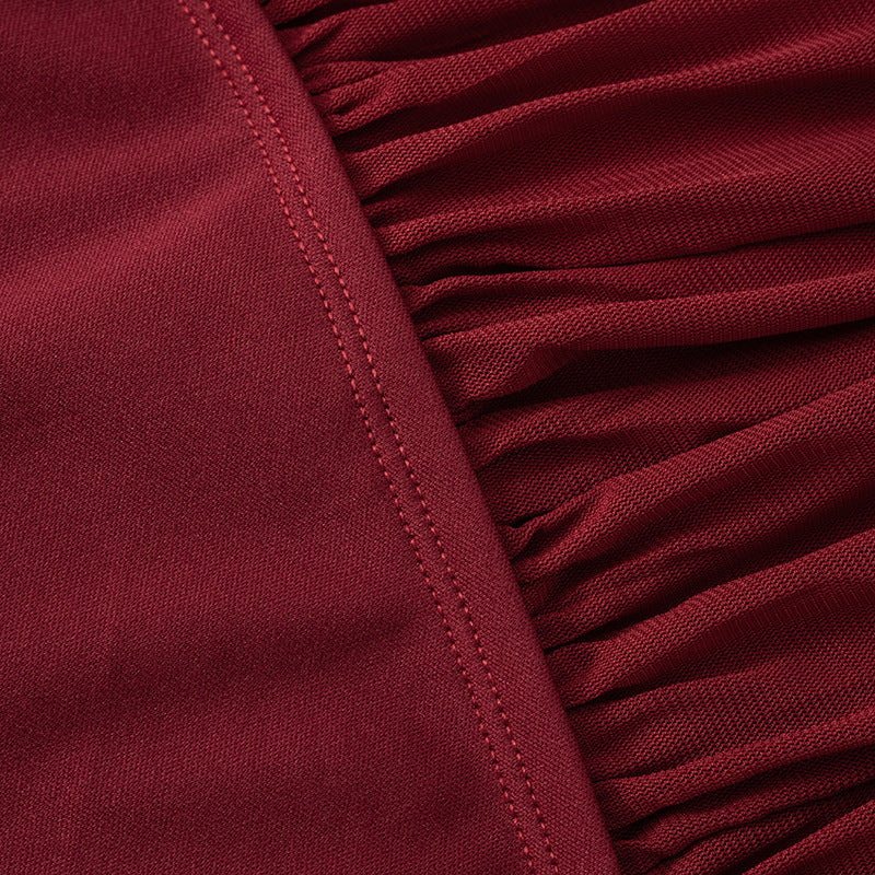 Women's Autumn Winter Strapless Mesh Patchwork Bodycon Dress 17