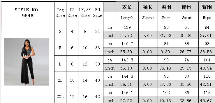 Women Patchwork Sequin Sexy Jumpsuit 9