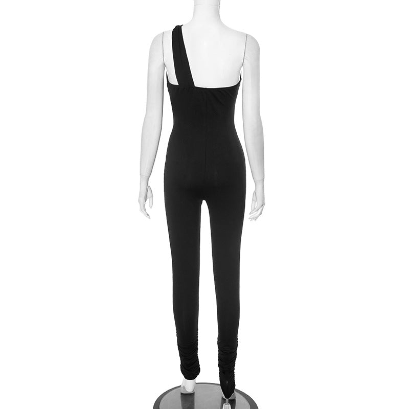 Women Sexy Hollow One Shoulder Yoga Jumpsuit 6