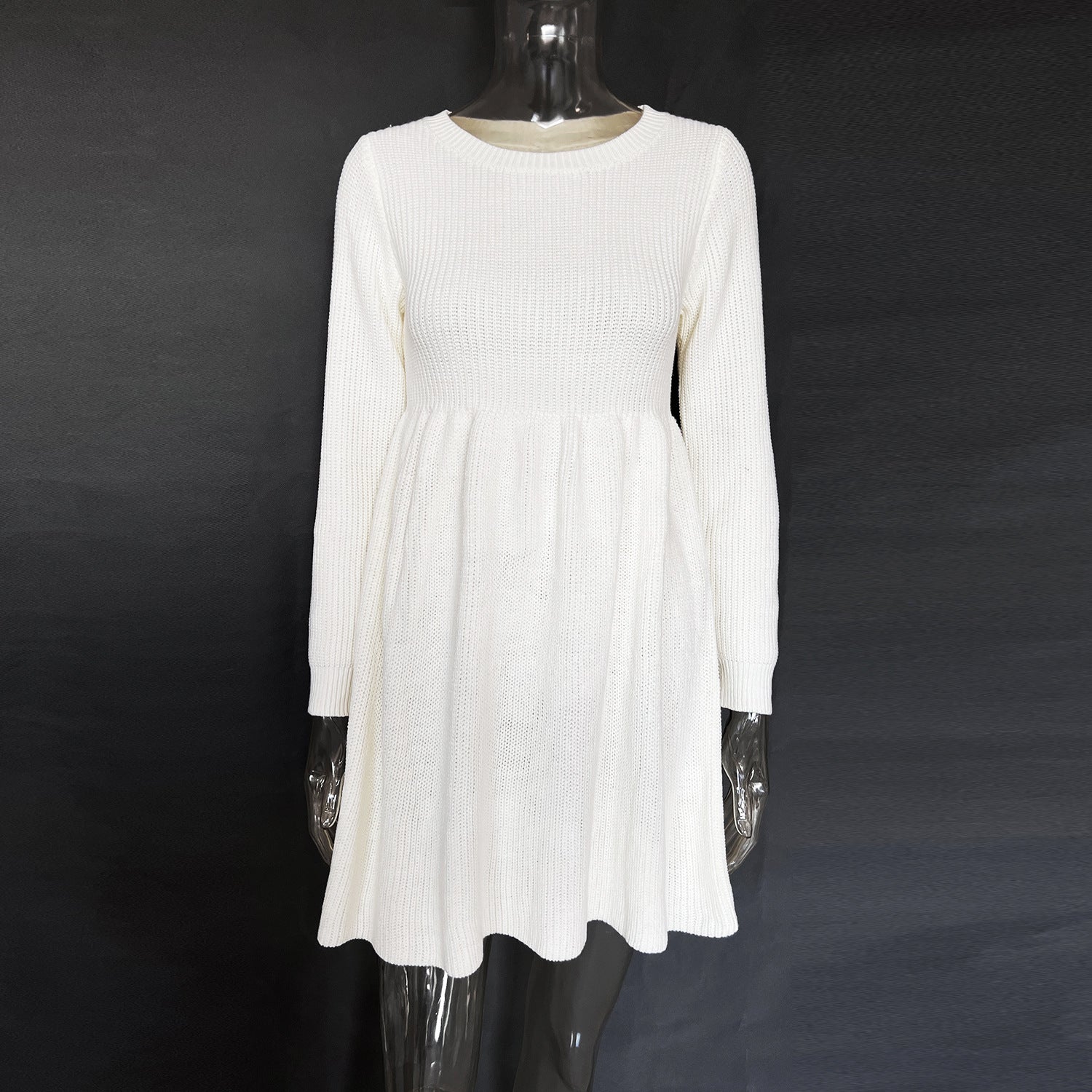 Autumn And Winter Women's Solid Color Sweater Dress 17