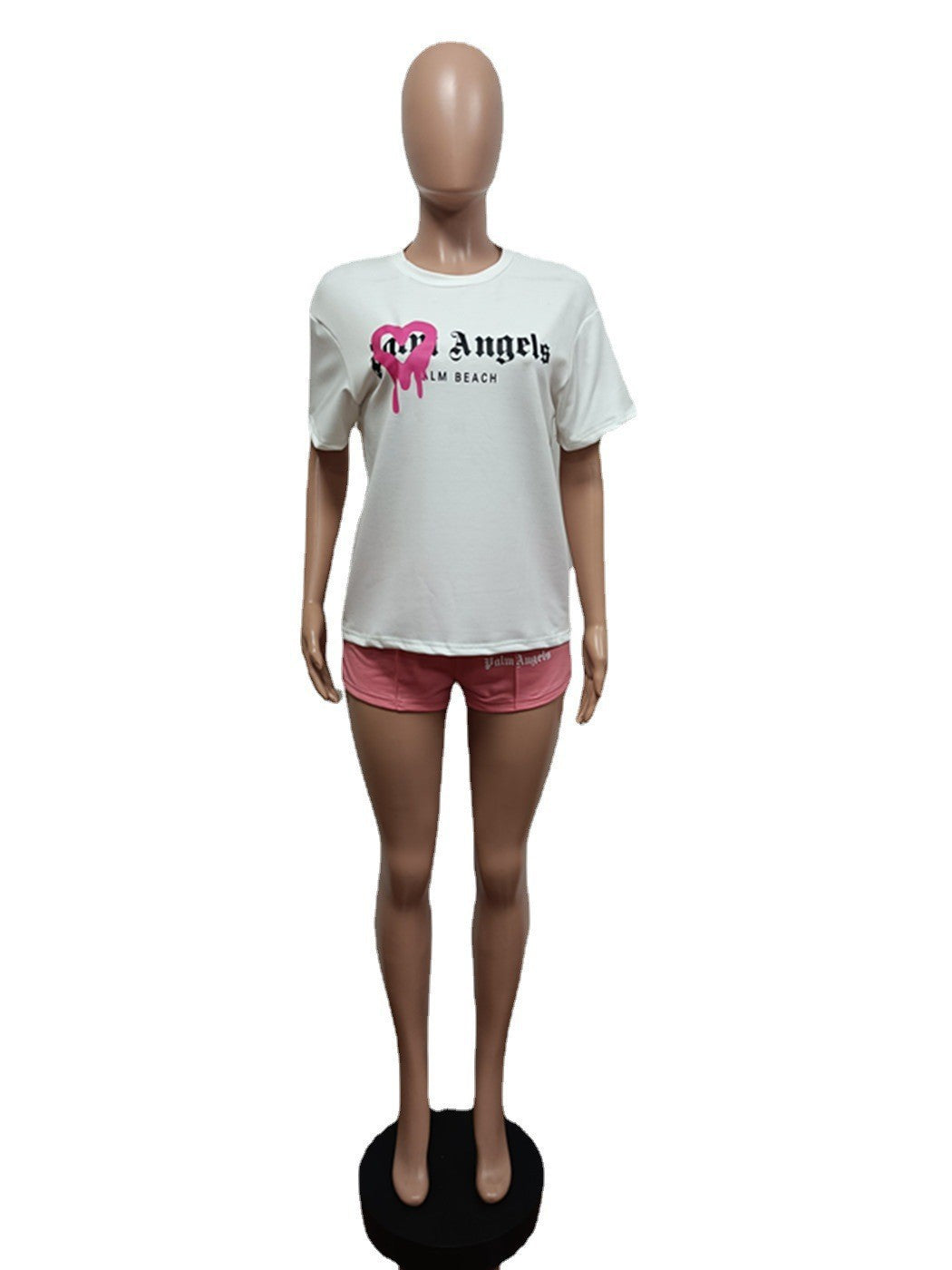 Summer Style Casual Printed Sports Two Piece Shorts Set 20