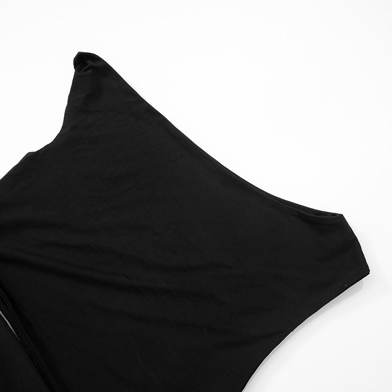 Women Summer Solid Slash Shoulder Off Shoulder Lace Hollow Sexy Bodycon Dress 11