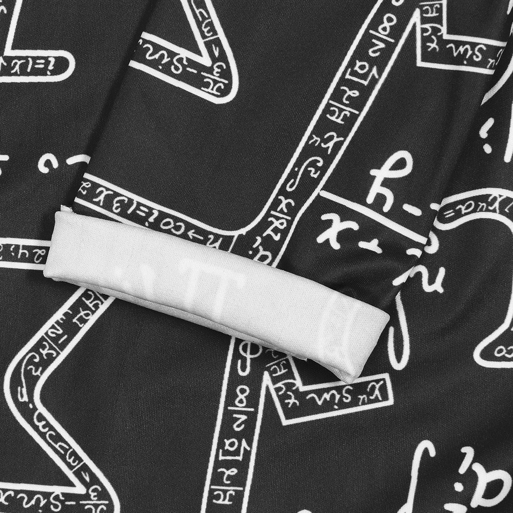 Women's Print Tight Fitting Long Sleeve Two-Piece Midi Shorts Set 19