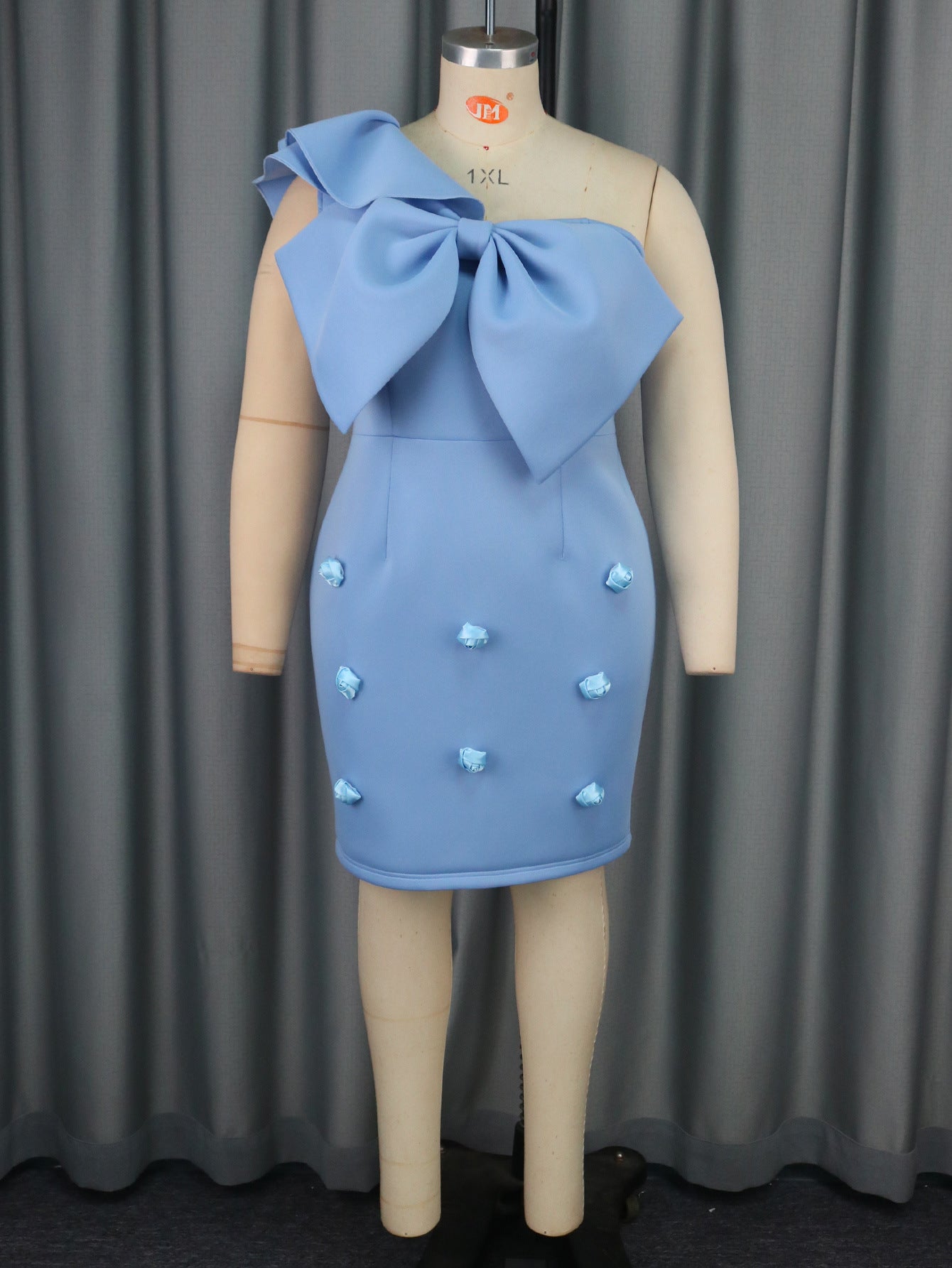 Sexy Slash Shoulder Bow Bodycon High Waist Formal Party Dress 3