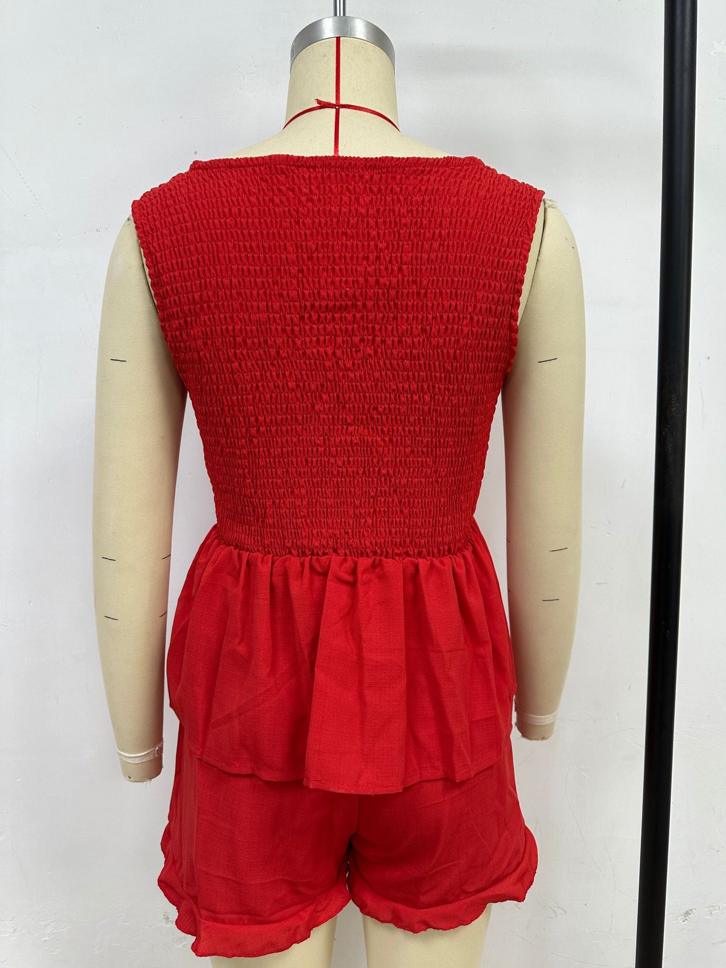 Women Sleeveless Tie Top and Shorts Two Piece Set 8