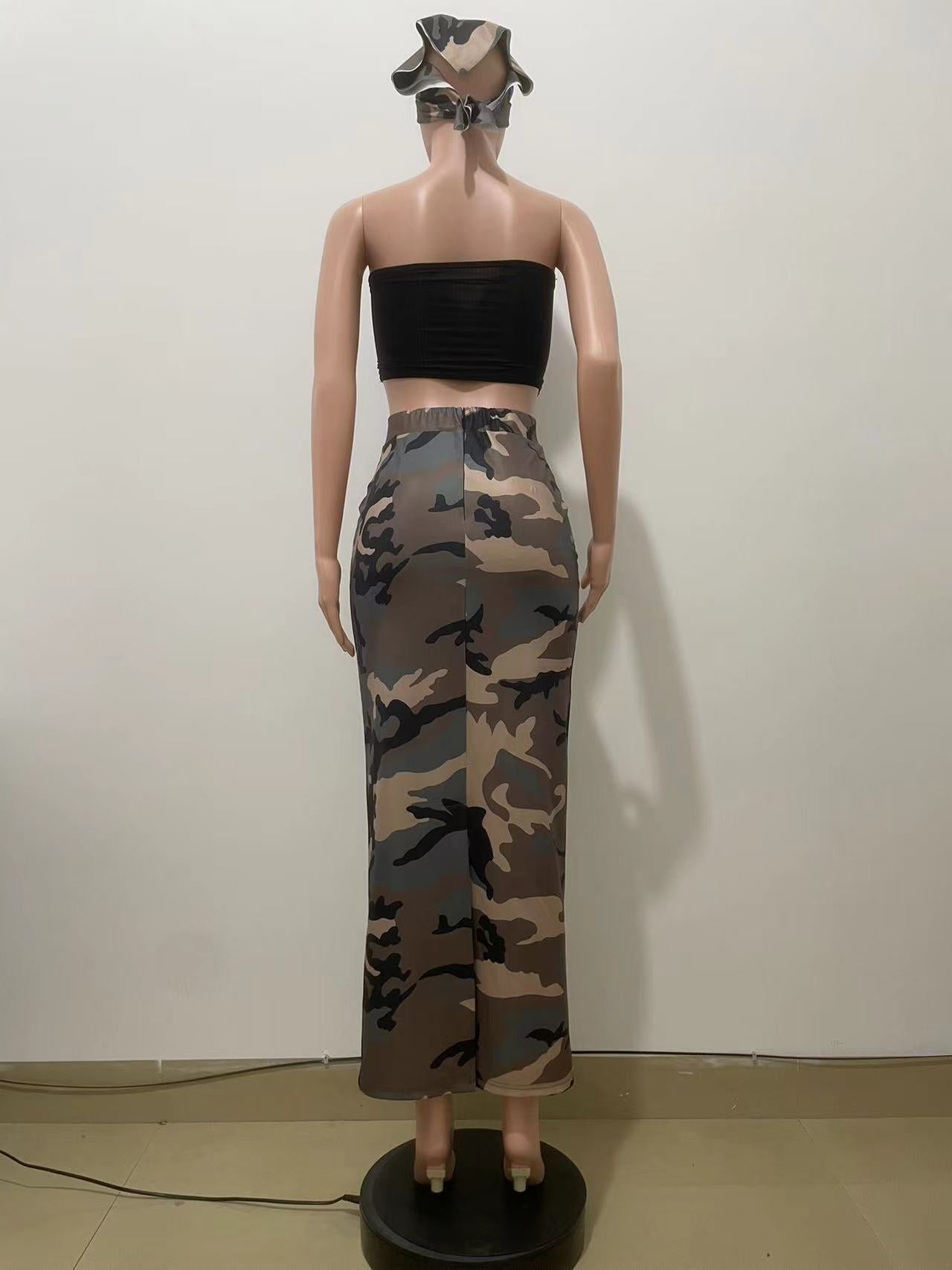 Women camouflage slit Skirt 11