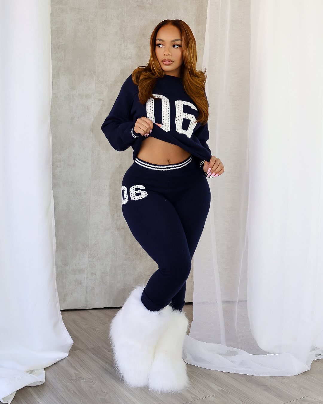 Spring Sports Fashion Long Sleeve Letter Sweater Sports Pants Two Piece Set 3