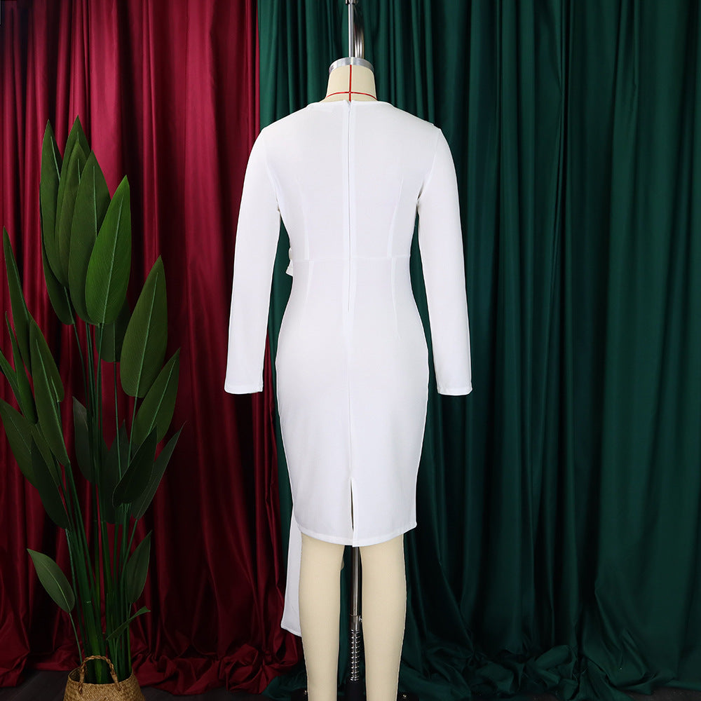 Autumn Long Sleeve Chic Elegant ol Pencil Plus Size African Dress 24