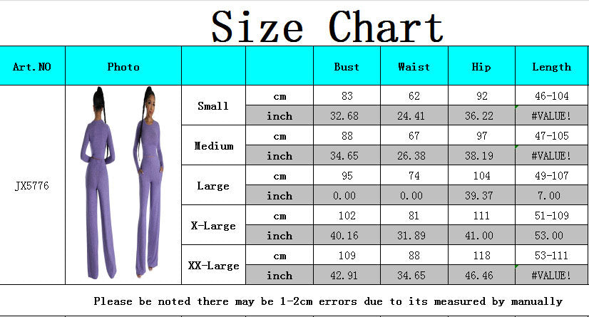 Sexy Fashionable Solid Color Round Neck Long Sleeve Two-Piece Pants Set 7
