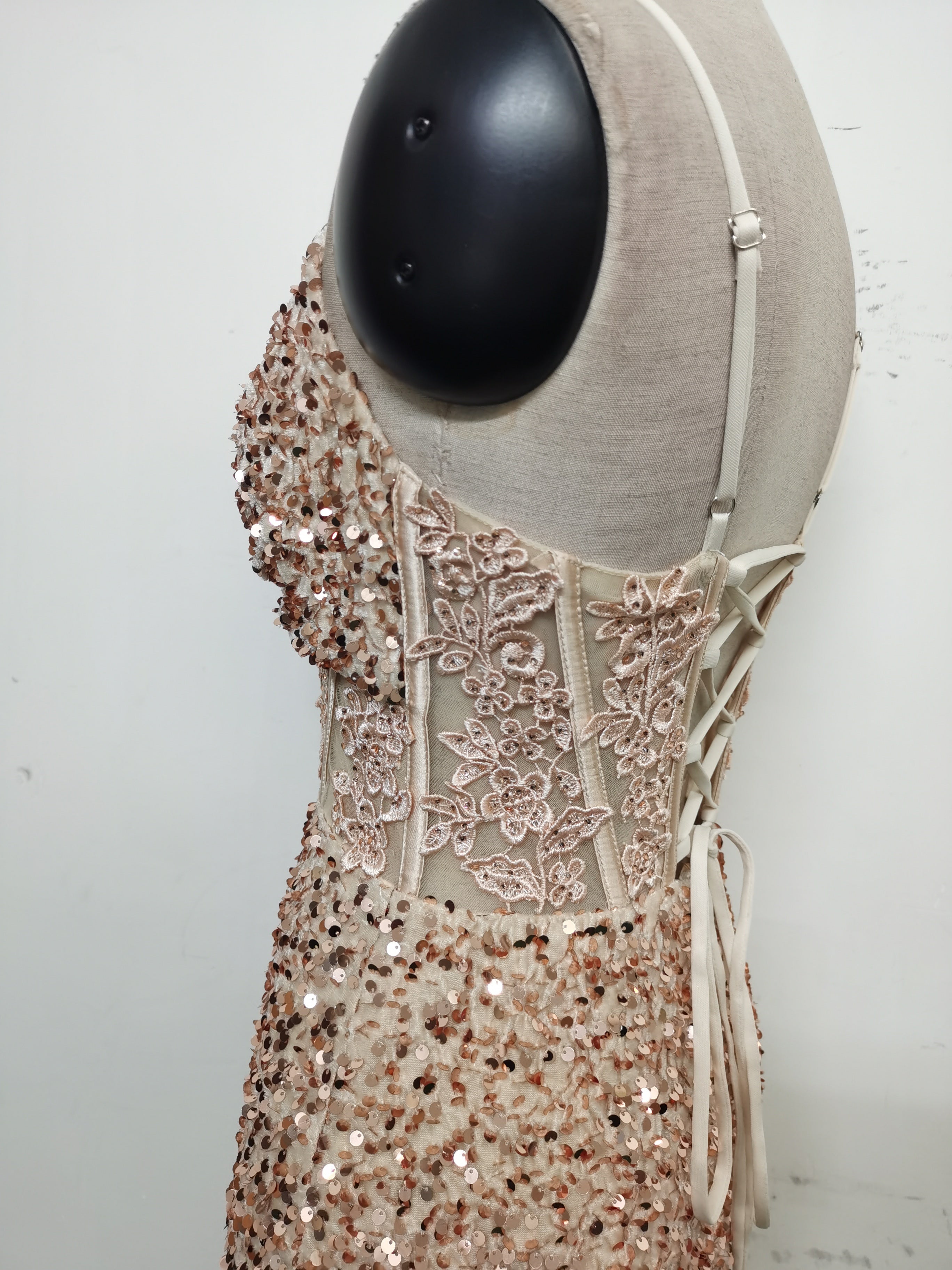 Women Palace Fishbone Vest Beaded Customized Strapless Evening Dress 21